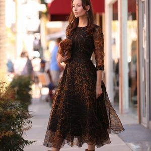 Samantha sung vintage retro dress leopard